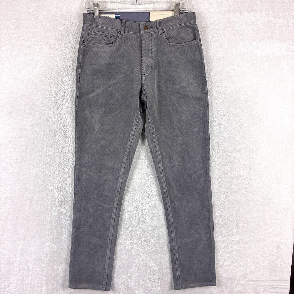 Marine Layer Pants Mens 30x32 Gray Corduroy Original Slim Preppy Classic Luxury